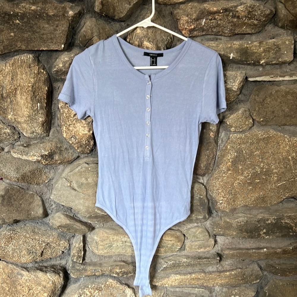 Light Blue Forever 21 Bodysuit
